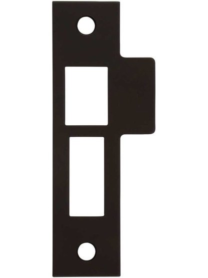 3 7/8-Inch Solid Brass Mortise Lock Strike Plate in Oil-Rubbed Bronze.